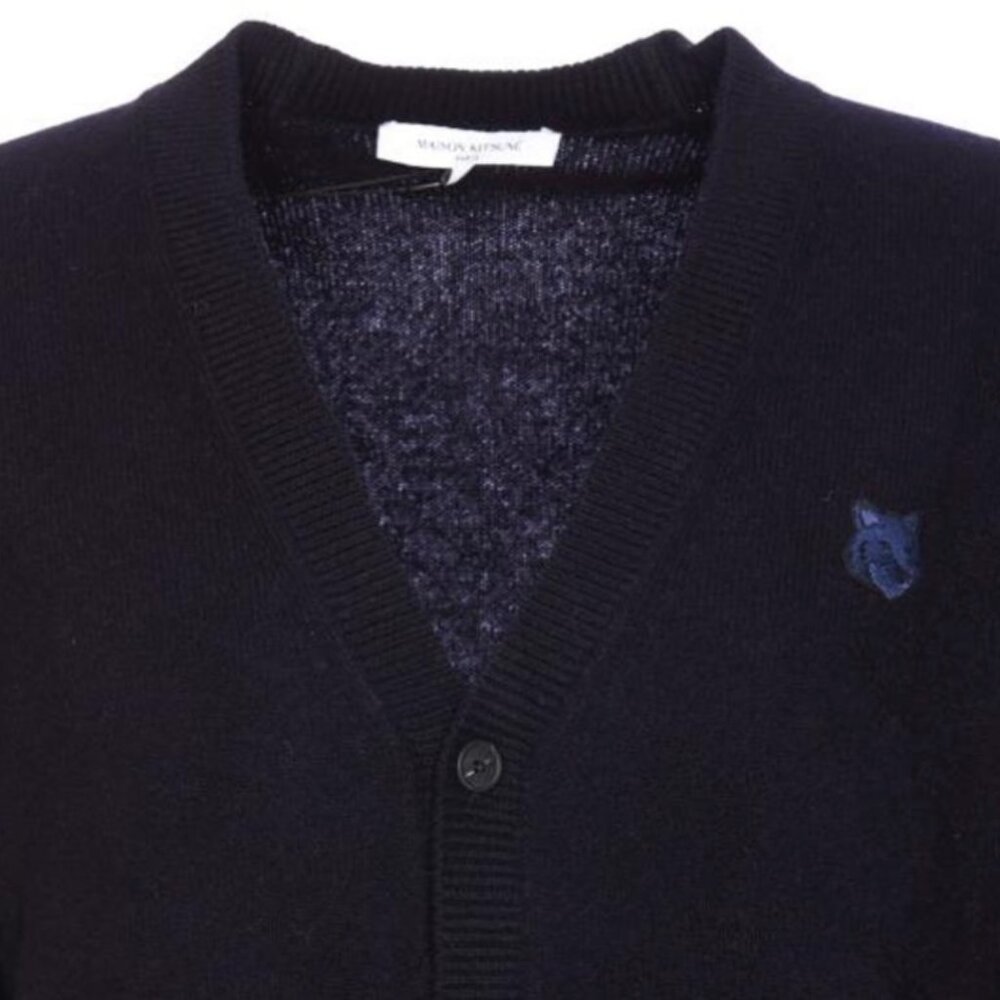 New Maison Kitsune Navy Unisex Fox Cardigan [Men's Small] - Picture 6 of 6